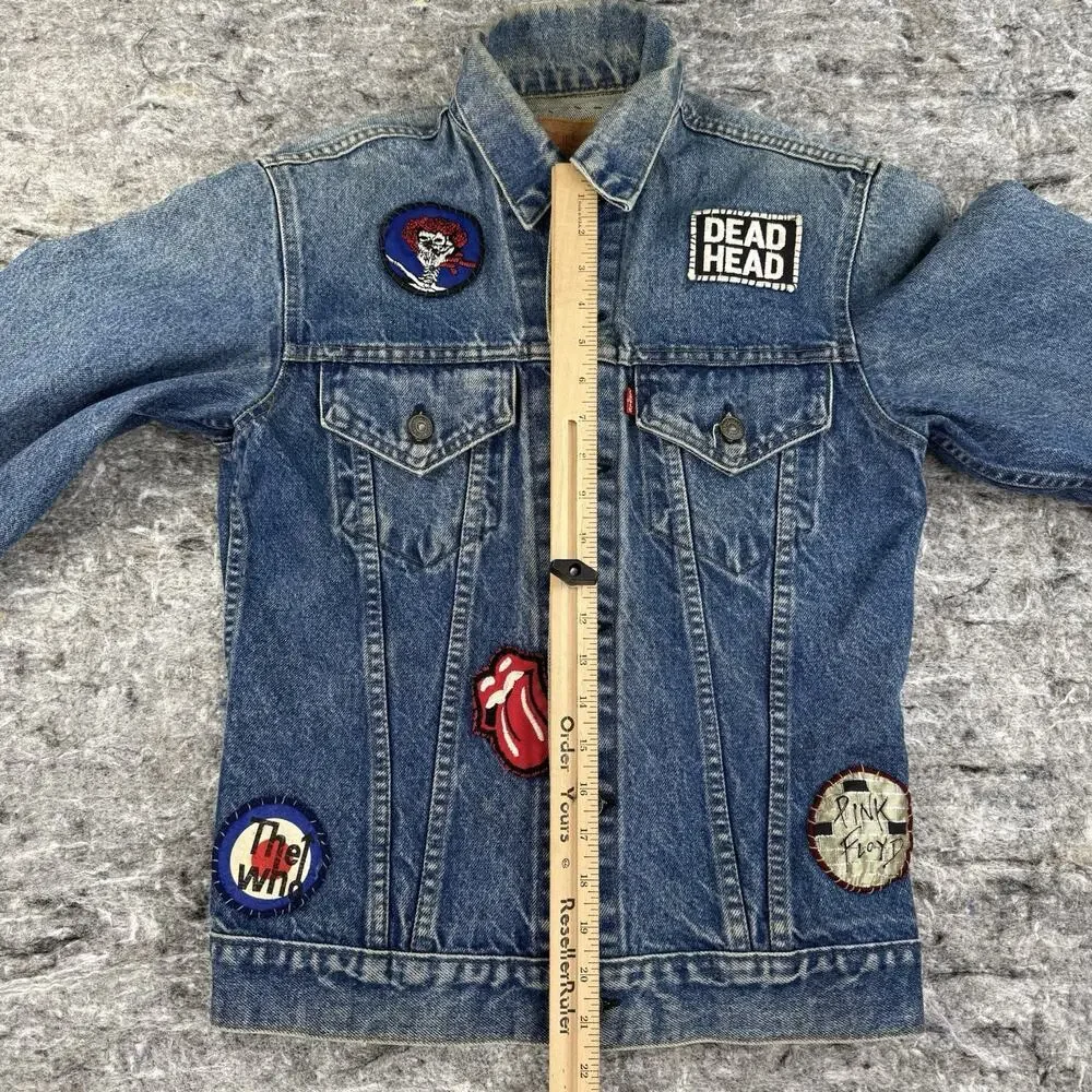Vintage Levis Jacket Blue Denim Trucker Patch 71205 0217 Made USA Sz 36L WPL 423